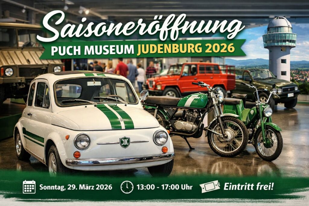 Saisoneröffnung Puch Museum 2026: kostenloser Frühlingsauftakt für Oldtimer-Fans – Öffnungszeiten saison-eroeffnung-puch-museum-alle-angaben-ohne-gewaehr